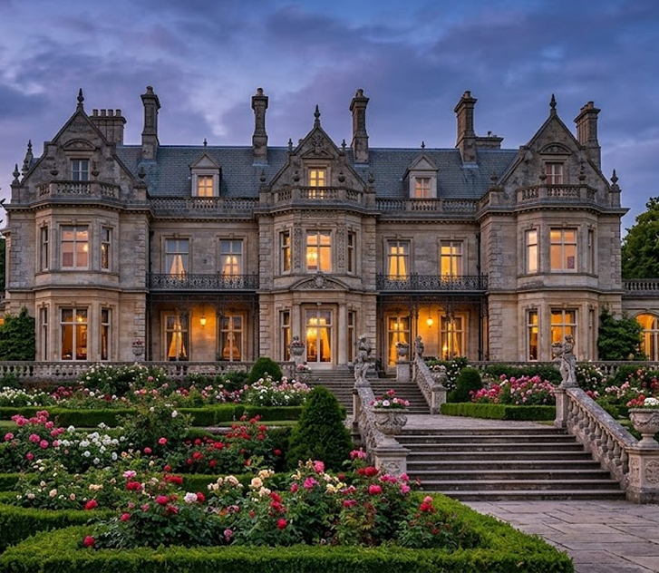 Beaverbrook estate at dusk